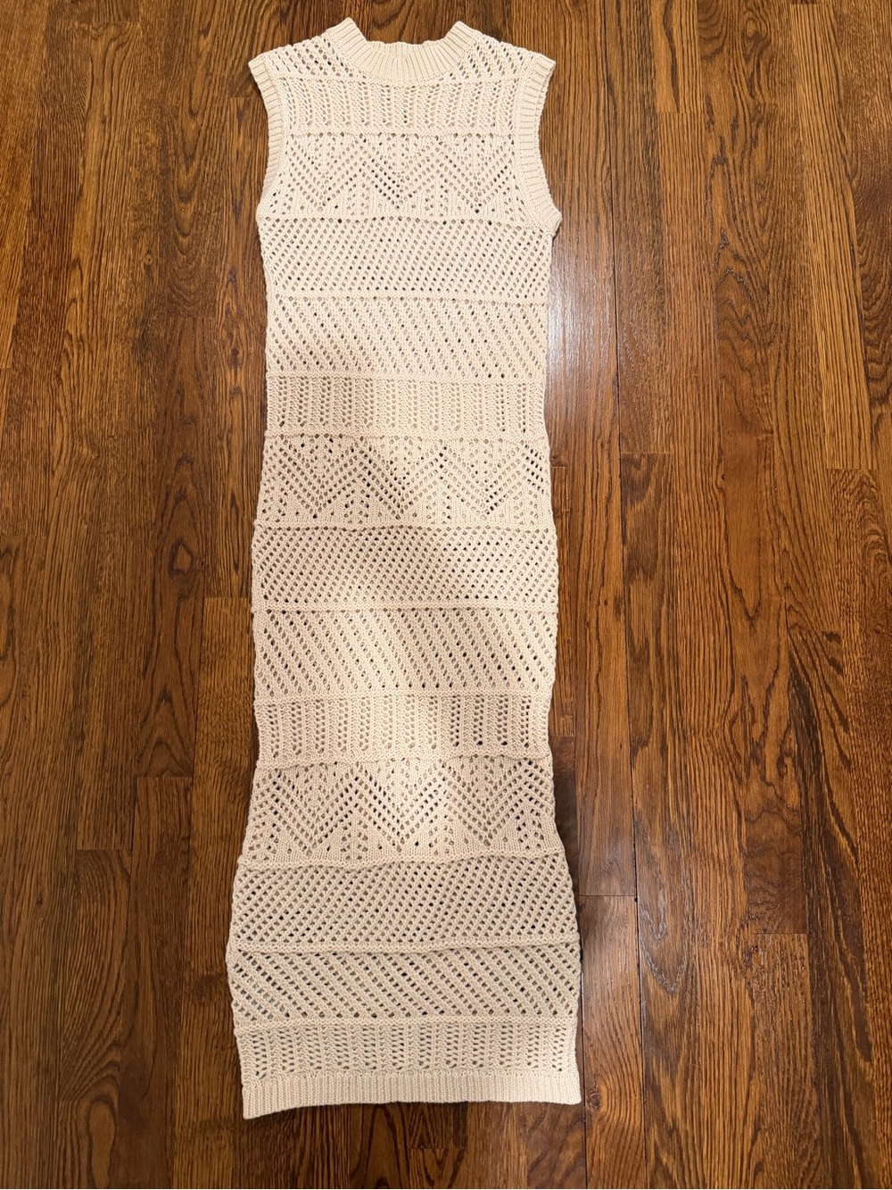 Mango Crochet Knit Maxi Dress in Cream